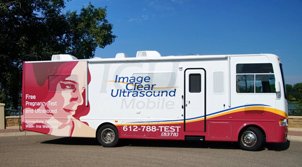 large RV used as a mobile ultrasound unit