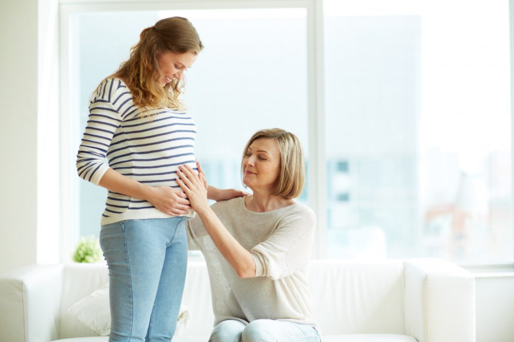 pregnant woman with friend
